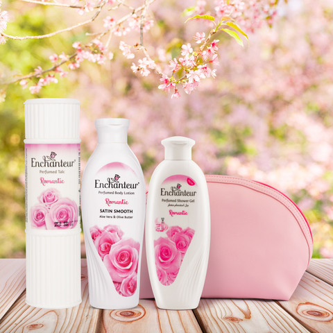 Enchanteur Romantic Body Lotion, Shower Gel, Talcum Powder For