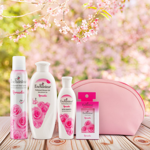 Enchanteur Romantic Body Lotion, Deo Spray, Shower Gel, Pocket