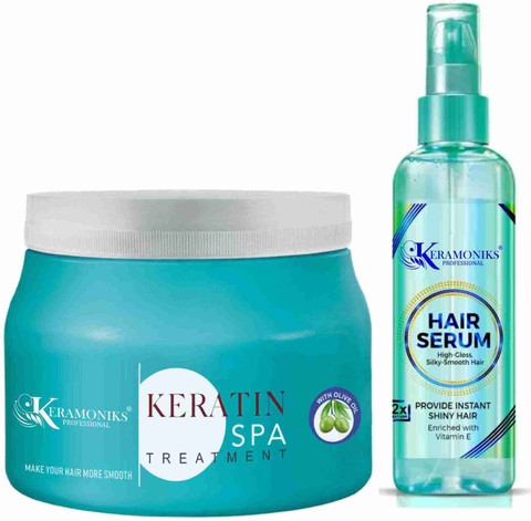 KERAMONIKS PROFESSIONAL Keratin Spa Treatment Hair SPA 500 ml Smooth  Shine Hair Serum 100 ml