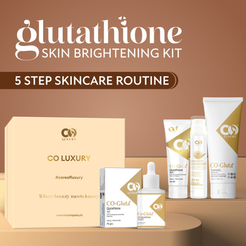 Brightening Skin Care Glutathione Co Luxury Glutathione In Skincare Kit Face Wash, Serum, Soap, Cream Sunscreen
