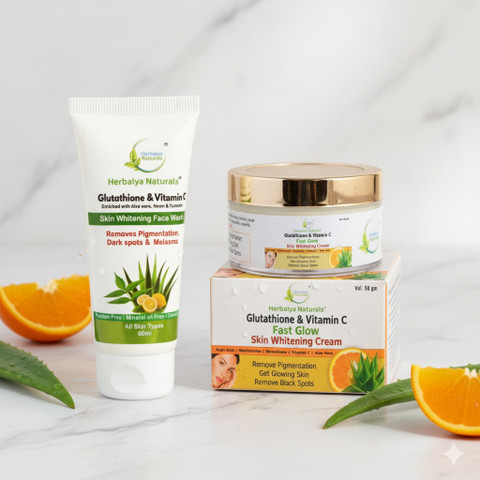 herbal naturals glutathione cream Herbalya Naturals Glutathione & Vitamin C Facewash Cream Combo Pack Price  in India