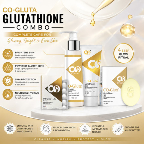 glow bright glutathione reviews Co Luxury Skin Brightening Combo Kit | Glutathione Facewash, Glutathione Tablet, Glutathione Cream & Glutathione Soap | Price in India - Buy Co Luxury Glutathione Skin Brightening Combo Kit Kojic Acid, Alpha Arbutin,