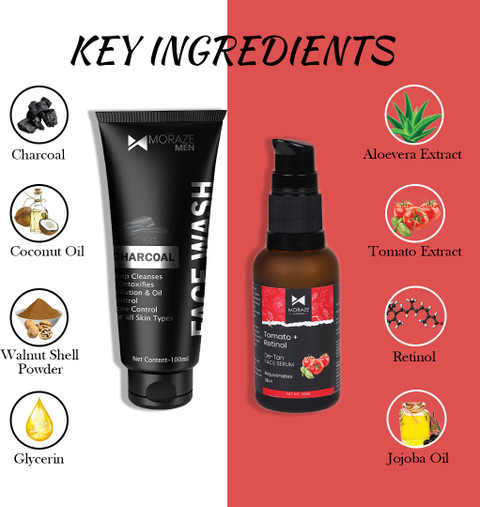 MORAZE Men's Skin Revive Kit | Charcoal Face Wash + Tomato