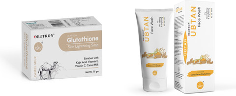 DEXTRON Glutathione Camel Milk Soap & Ubtan Face Wash Combo Price in India 
