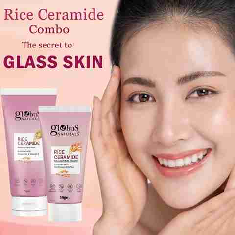 nature beauty collagen and glutathione peeling cream fake Globus Naturals Korean Glass Skin Rice Ceramide Combo - Face Cream 50g & Face Wash 75g, For Skin Brightening Price in India