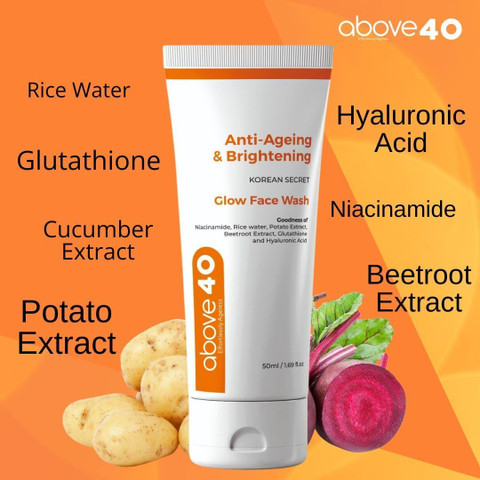 Above40 ANTI- AGEING & BRIGHTENING GLOW FACE WASH-50L Face Wash