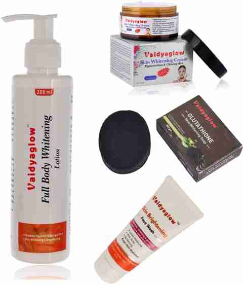 vaidyaglow glutathione skin whitening Vaidyaglow Skin Whitening & Brightening Combo | Face Wash, Glutathione  Soap, Skin Whitening Cream & Full Body Lotion Price in India - Buy Vaidyaglow  Skin Whitening & Brightening Combo