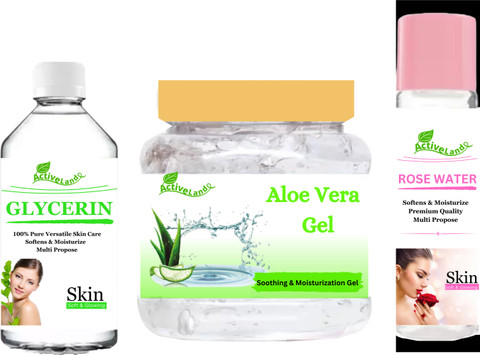 Activeland Aloe vera gel Rose water Glycerine for skin