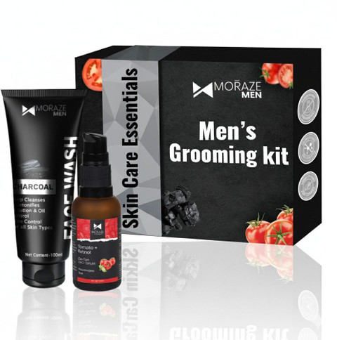 MORAZE Men's Skin Revive Kit | Charcoal Face Wash + Tomato