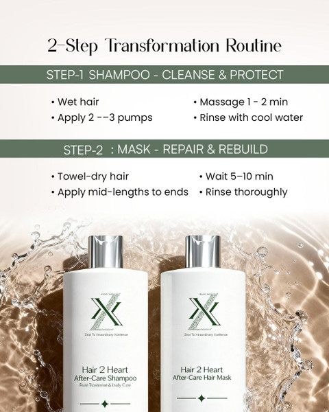 ZXX Hair 2 Heart After-Care Shampoo & Hair Mask Combo (200ml Each