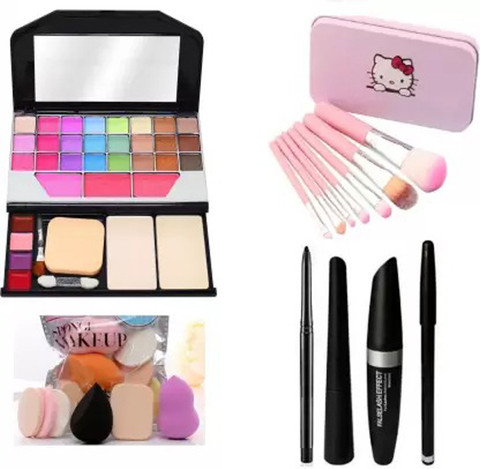 Beauzy 6155 Eyeshadow Palette+7in1 Makeup Brushes + Sponges +