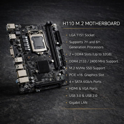 CPU WALA H110 Combo Core i7 6700 + 8GB DDR4 RAM + Cooling Fan