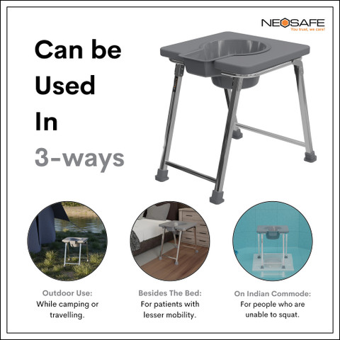 NEOSAFE Stainless Steel Premium Folding Stool Support Safe Anti