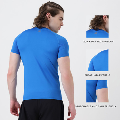 MUSCLEBLAZE Compression Muscle Tee Half Sleeve, Superman Blue Men