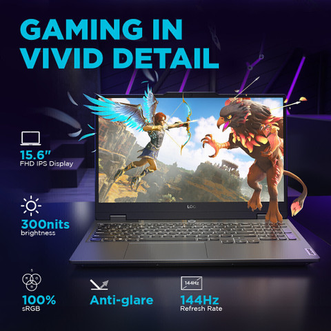 Lenovo LOQ AMD Ryzen Octa Core 8845HS (16 GB/512 GB SSD/Windows 11  Home/6 GB Graphics/NVIDIA GeForce RTX 4050) 15AHP9 Gaming Laptop - Main Image