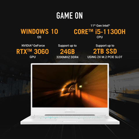 ASUS TUF Dash F15 Intel Core i5 11th Gen 11300H (16 GB/512 GB SSD/Windows  11 Home/6 GB Graphics/NVIDIA GeForce RTX 3060/144 Hz/80 W) FX516PM-HN156TS 