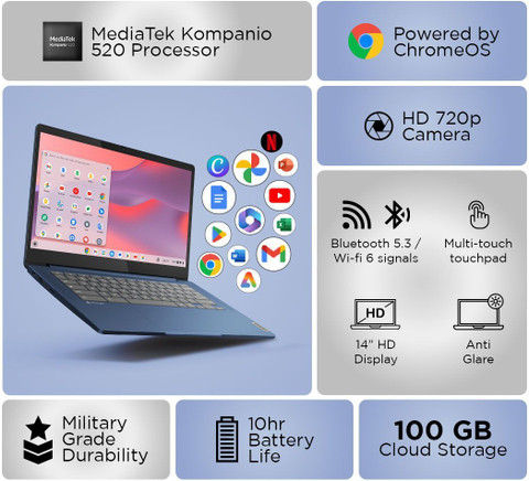 Lenovo Chromebook MediaTek Kompanio 520 - (8 GB/128 GB EMMC