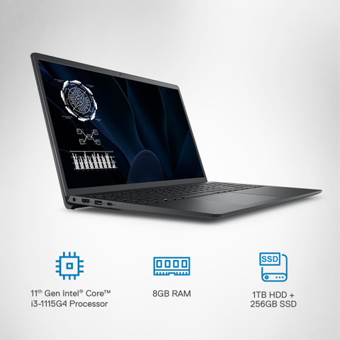 DELL Vostro Intel Core i3 11th Gen 1115G4 - (8 GB/1 TB HDD/256 GB