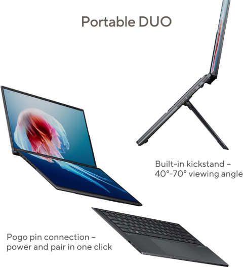 ASUS Zenbook Duo OLED AI PC, with Touch Screen, Full Metal Body, Intel Core  Ultra 125H (16 GB/1 TB SSD/Windows 11 Home) UX8406MA-QL551WS Dual