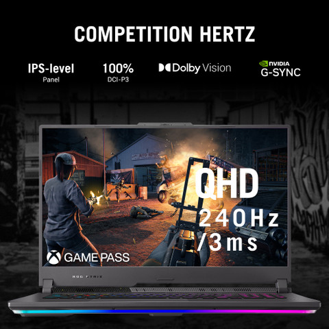 ASUS ROG Strix G17 with 90WHr Battery AMD Ryzen 12 Core 7845HX (16 GB/1  TB SSD/Windows 11 Home/8 GB Graphics/NVIDIA GeForce RTX 4060/240 HZ/140