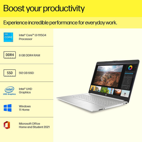 HP Intel Core i3 11th Gen - (8 GB/512 GB SSD/Windows 11 Home) 15S
