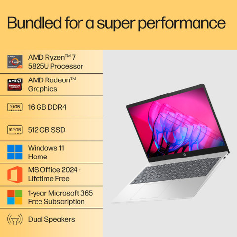 Laptop Amd Ryzen 10th Gen HP AMD Ryzen Octa Core 5825U (16 GB/512