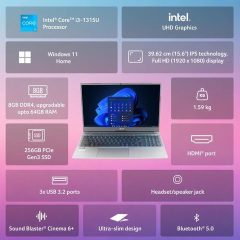 Acer Aspire Intel Core i3 13th Gen 1315U - (8 GB/256 GB SSD/Windows 11 Home) AL15-53 Notebook (15.6 inch, Steel Gray, 1.59 kg, With MS Office) - Image 4