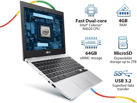 Chromebook本体 ASUS Chromebook Celeron ASUS Chromebook Intel Celeron Dual Core N4500 - (4 GB/64 GB
