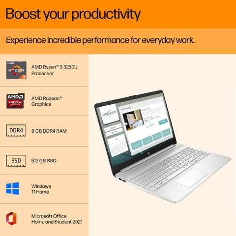 HP 15s AMD Ryzen 3 Dual Core 3250U - (8 GB/512 GB SSD/Windows 11