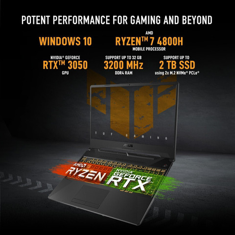 ASUS TUF Gaming A17 AMD Ryzen Octa Core AMD R7-4800H (16 GB/512 GB  SSD/Windows 11 Home/4 GB Graphics/NVIDIA GeForce RTX 3050/144 Hz)