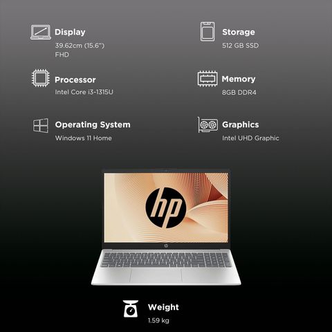HP 15-fd0490TU Intel Core i3 13th Gen 1315U 15.6-inch Laptop, - Image 4