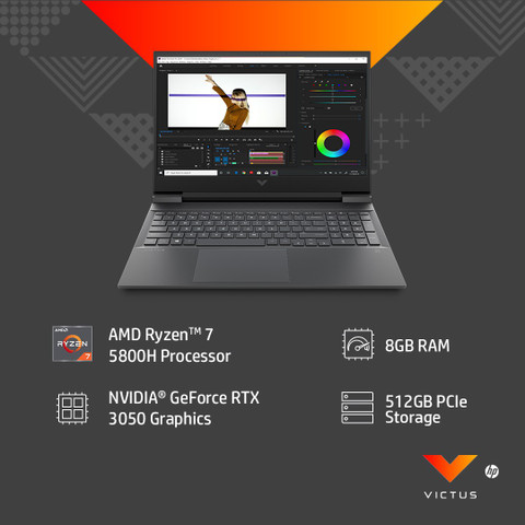HP Victus AMD Ryzen Octa Core 5800H (8 GB/512 GB SSD/Windows 11 Home/4  GB Graphics/NVIDIA GeForce GTX 1650/144 Hz) 16-e0650AX Gaming Laptop