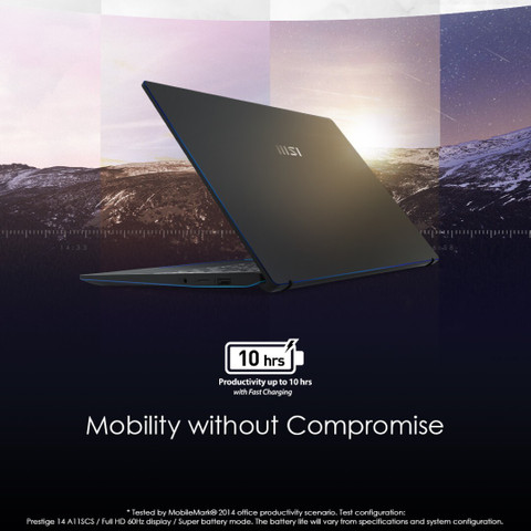 MSI Prestige 14 Intel Core i7 10th Gen 10510U (16 GB/512 GB SSD/Windows  10 Home/2 GB Graphics) Prestige 14 A10RAS-097IN Thin and Light Laptop