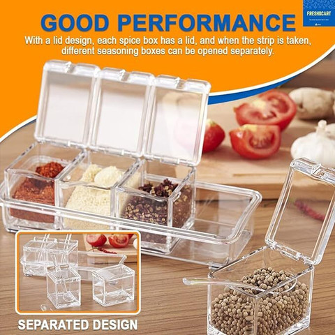 FreshDcart FreshDcart Transparent Grid Acrylic Spice Organizer