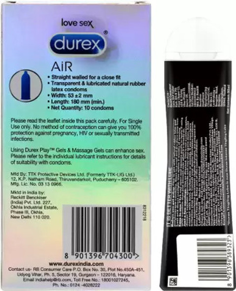 DUREX Air Condom and Lube Intense lubricating gel Price in India - Buy DUREX  Air Condom and Lube Intense lubricating gel online at Flipkart.com