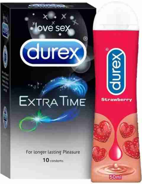 DUREX Extra Time 10s and Lube - Strawberry Flavoured Lubricant Condom Price in India - Buy DUREX Extra Time 10s and Lube - Strawberry Flavoured Lubricant Condom online at Flipkart.com DUREX Extra Time 10s and Lube - Strawberry Flavoured Lubricant Condom Price in India - Buy DUREX Extra Time 10s and Lube - Strawberry Flavoured Lubricant Condom online at Flipkart.com