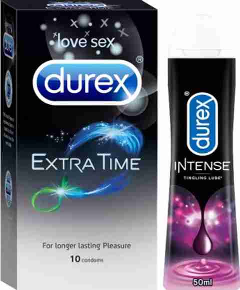 DUREX Extra Time condom 10s and Lube Intense Lubricant Gel Price in India - Buy DUREX Extra Time condom 10s and Lube Intense Lubricant Gel online at Flipkart.com DUREX Extra Time condom 10s and Lube Intense Lubricant Gel Price in India - Buy DUREX Extra Time condom 10s and Lube Intense Lubricant Gel online at Flipkart.com