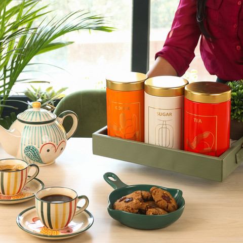 Canister Sets Tea And Coffee Storage 360ml Tea Sugar Coffee Set