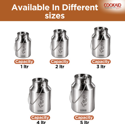 CookAid Stainless Steel Milk Container - 5 L Price in India - Buy