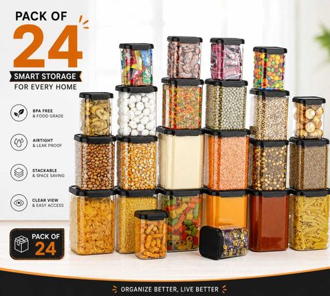 Defex Plastic Grocery Containers, Pack of 24 · 1.4 L (33.6 L total) - Image 6