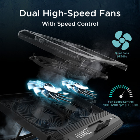 EVOFOX Blizzard 17 Inches with RGB 2 Fan Ergonomic Cooling Pad