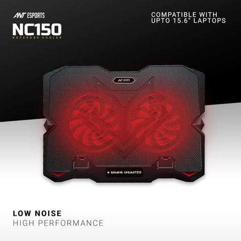 Ant Esports NC150 2 Fan Ergonomic Cooling Pad with Adjustable Height (Black) - Image 5
