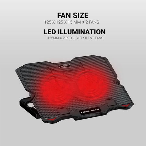 Ant Esports NC150 2 Fan Ergonomic Cooling Pad with Adjustable Height (Black) - Image 7