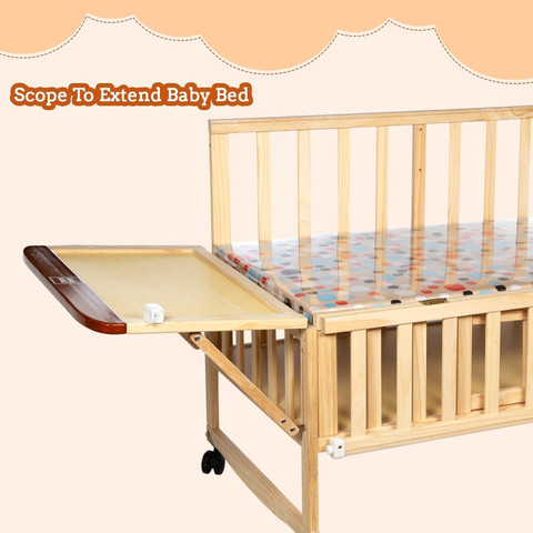 MeeMee Swinging Wooden Baby Cradle with Mosquito Net Cot Buy