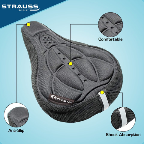 Strauss 3D Sponge Seat Cushion Bicycle Seat Cover Free Size