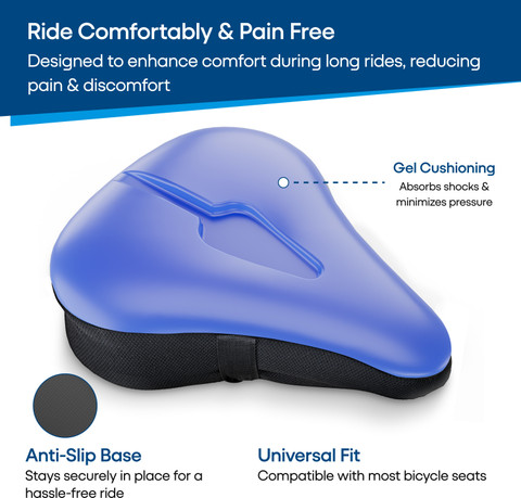 HOSPIKART Premium Gel Wide Bicycle Saddle Seat Cover for Indoor