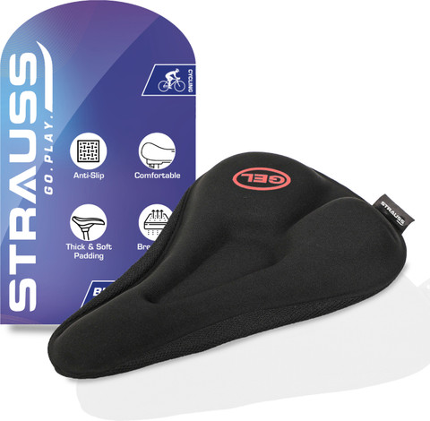 Strauss Cycle Seat Cover Bicycle Silicone Gel Seat Cover Fits  Narrow/Slim Seats Saddle Cover Free Size