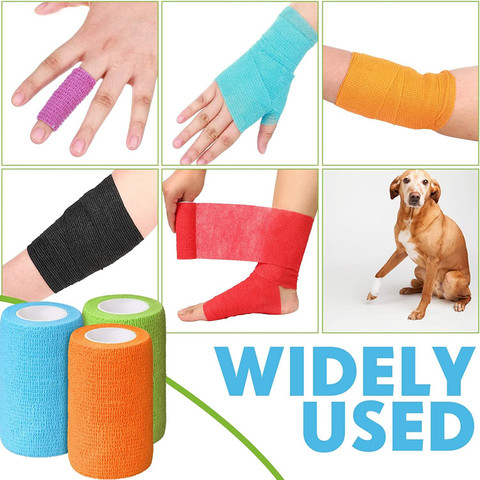 A-TAPE Cohesive Crepe Bandage for Humans Pets Green Puppy (5 cm