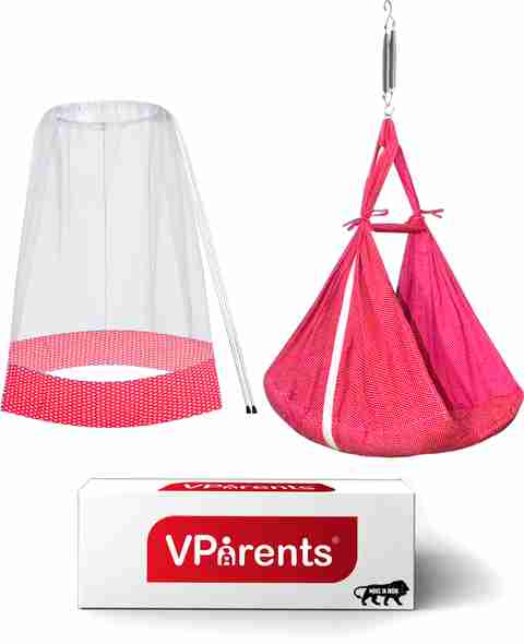 VParents Infant baby Swing cradle with Mosquito net and spring
