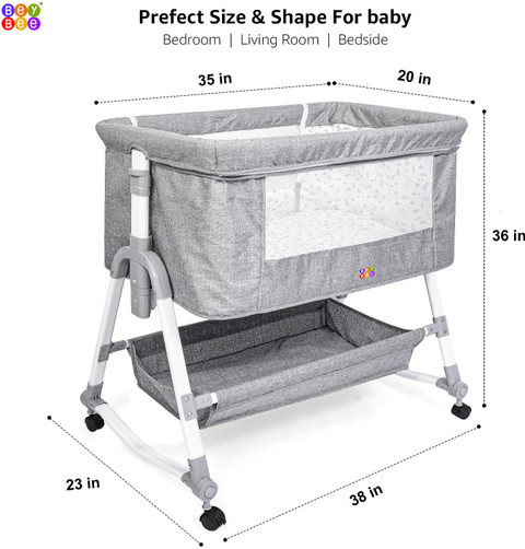 BeyBee 5-in-1 Cradle Bassinet cot|Crib for Baby with Mattress